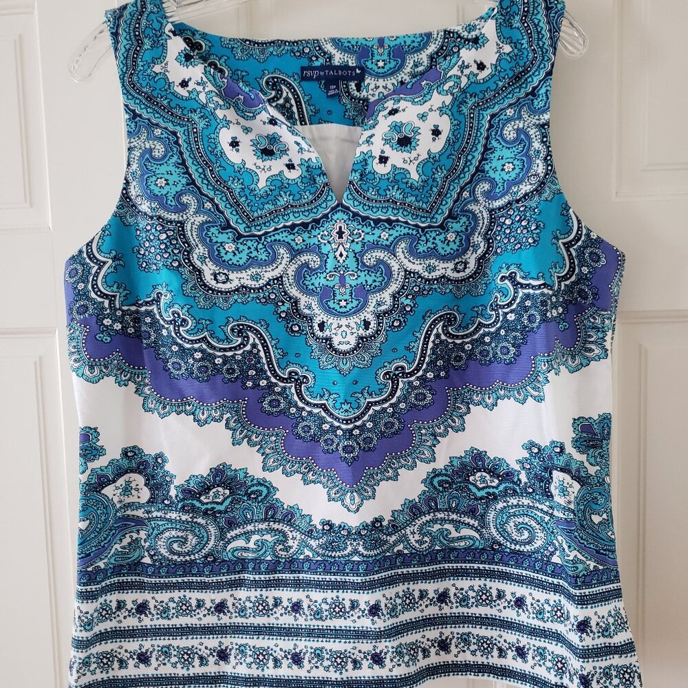 Blue paisley sleeveless top